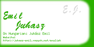emil juhasz business card